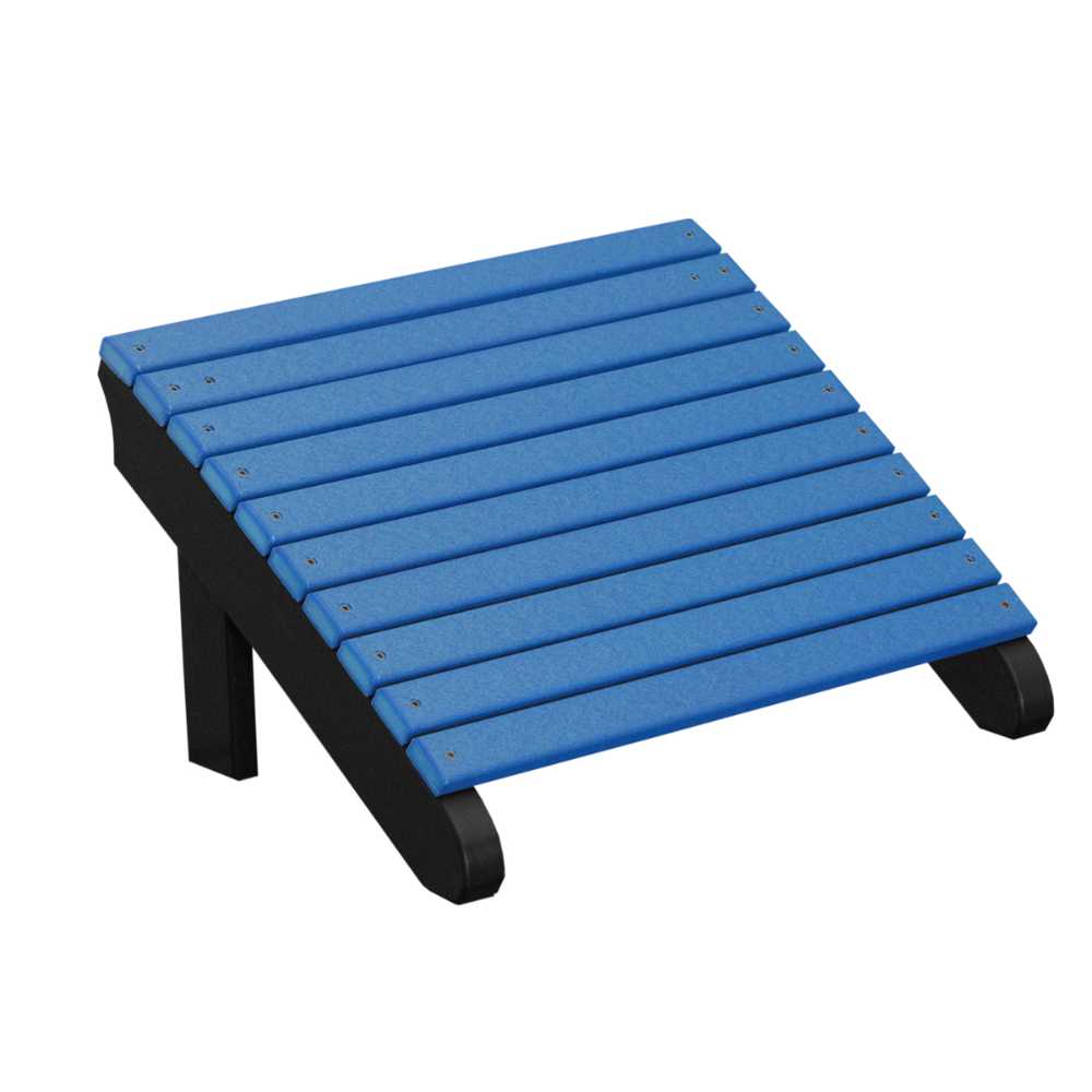 Blue and Black LuxCraft Deluxe Adirondack Footrest