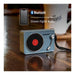 Bluetooth functionality of the Crosley Mini Turntable Bluetooth Speaker - Tourmaline is emphasized with a graphic showing wireless music streaming