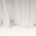 Bottom view of a white GIK Acoustics GridFusor™ Diffuser with multiple vertical fins arranged to disperse sound reflections