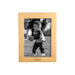 Brass Washington Commanders Crate & Barrel NFL Signature Tabletop Picture Frame featuring a sleek gold-toned finish around a black-and-white photo of a young child playing outdoors with a football