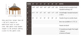 Brookside Timber Frame Lakeside Majestic Pavilion diagram showing sizes, layout, and structural dimensions