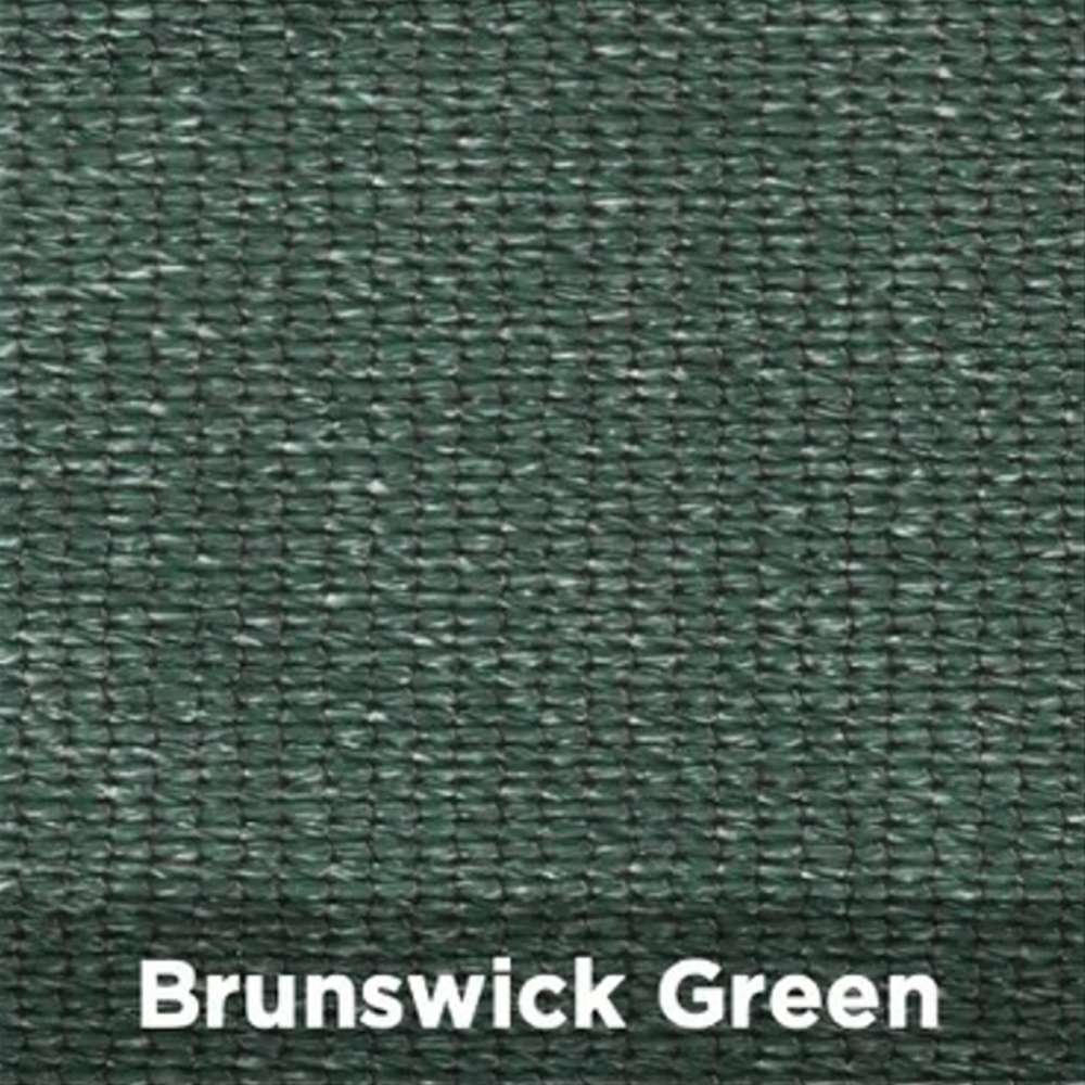 Brunswick Green Tenshon Equilateral Triangle Shade Sail fabric color sample featuring a dark Brunswick green woven shade material