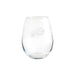 Buffalo Bills Crate & Barrel NFL Aspen 11.75oz Stemless Wine Glass, Set of 4 featuring an etched charging buffalo logo on clear glass