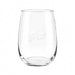 Buffalo Bills Crate & Barrel NFL Aspen 17oz Stemless Wine Glass, Set of 4 features a clear stemless glass etched with the Bills charging buffalo logo
