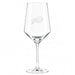 Buffalo Bills Crate & Barrel NFL Tour 18oz Red Wine Glass, Set of 4 featuring the Bills charging buffalo logo etched on a clear stemmed wine glass