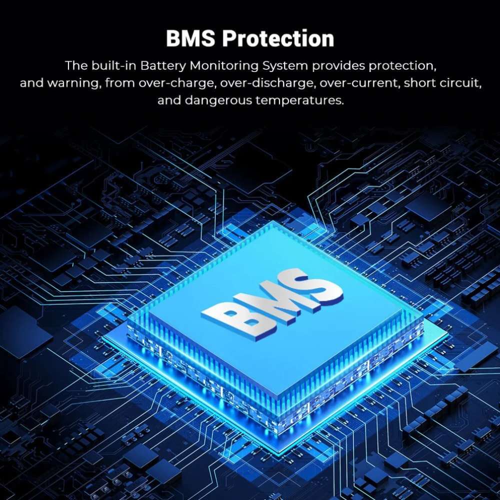 Built-in BMS protection keeps Sun Gold Power 10240Wh 51.2V 200Ah Wall-Mounted LiFePO4 Lithium Battery safe from common electrical faults