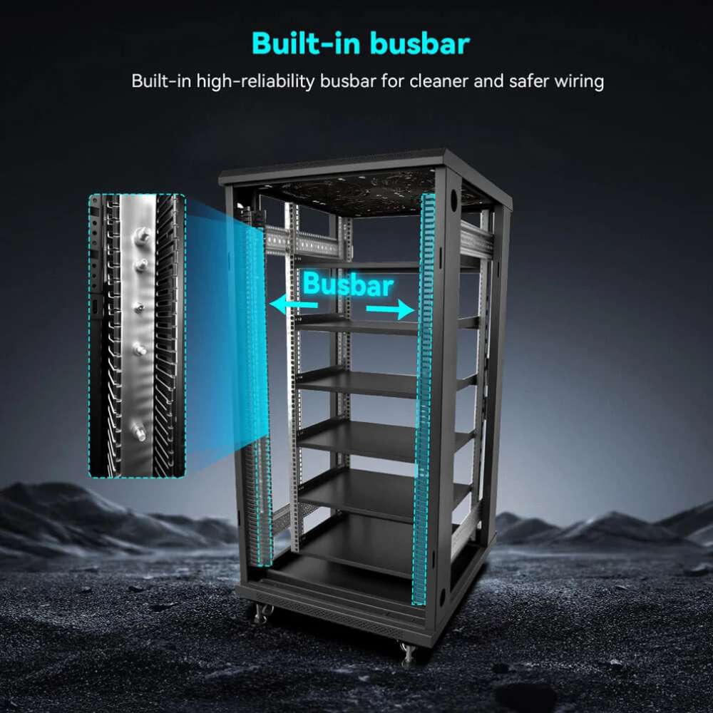 Built-in busbar inside the Sun Gold Power Enclosed Battery Cabinet 6 Slot with Bus Bar for safe and organized battery wiring