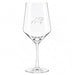 Carolina Panthers Crate & Barrel NFL Tour 18oz Red Wine Glass, Set of 4 featuring the Panthers roaring cat logo etched on a clear stemmed wine glass