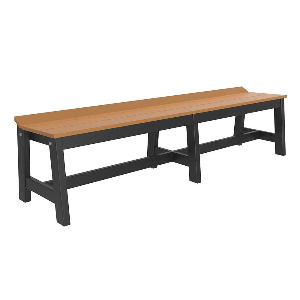 Cedar and Black LuxCraft Cafe Dining Bench 72