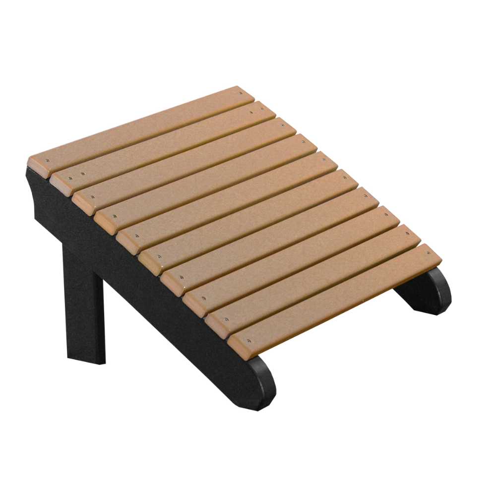 Cedar and Black LuxCraft Deluxe Adirondack Footrest