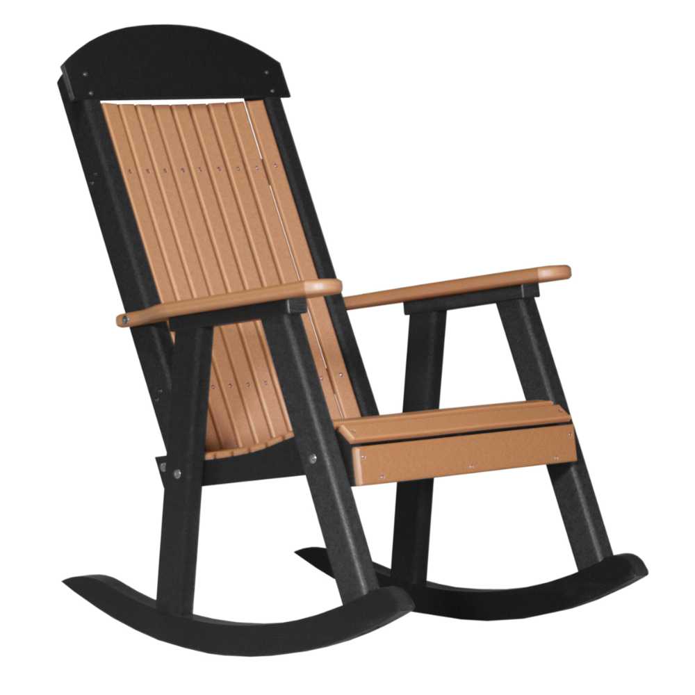 Cedar and Black LuxCraft Porch Rocker