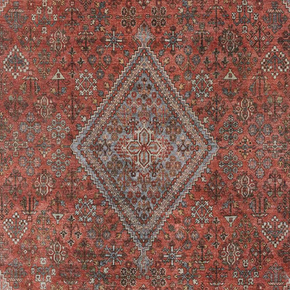 Central medallion design of Momeni Afshar Indoor Rug - AFS38 Copper featuring traditional geometric and floral patterns