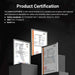 Certifications for Sun Gold Power 12000W 48V All-in-One Hybrid Solar Inverter showing UL compliance and industry safety standards