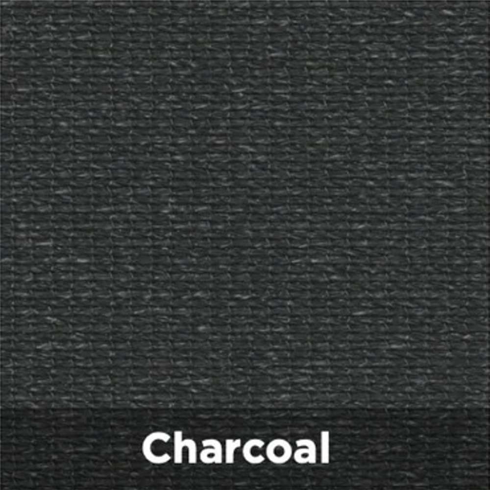 Charcoal Tenshon Rectangle Shade Sail fabric color swatch in a charcoal gray shade with a durable woven pattern