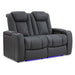 Charcoal Grey Valencia Tuscany Home Theater Seating Row of 2 Loveseat Width 61.5 Height 43.5 Depth 40