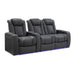 Charcoal Grey Valencia Tuscany Home Theater Seating Row of 3 Loveseat Right Width 92.25 Height 43.5 Depth 40