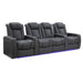 Charcoal Grey Valencia Tuscany Home Theater Seating Row of 4 Loveseat Center Width 123 Height 43.5 Depth 40