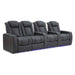 Charcoal Grey Valencia Tuscany Home Theater Seating Row of 4 Loveseat Left Width 123 Height 43.5 Depth 40