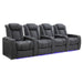 Charcoal Grey Valencia Tuscany Home Theater Seating Row of 4 Width 129.75 Height 43.5 Depth 40