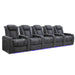 Charcoal Grey Valencia Tuscany Home Theater Seating Row of 5 Width 160.5 Height 43.5 Depth 40