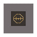 Charcoal Warming Trends AON Steel Square Fire Pit Table has a top-down view showing the brass burner inside a recessed square center