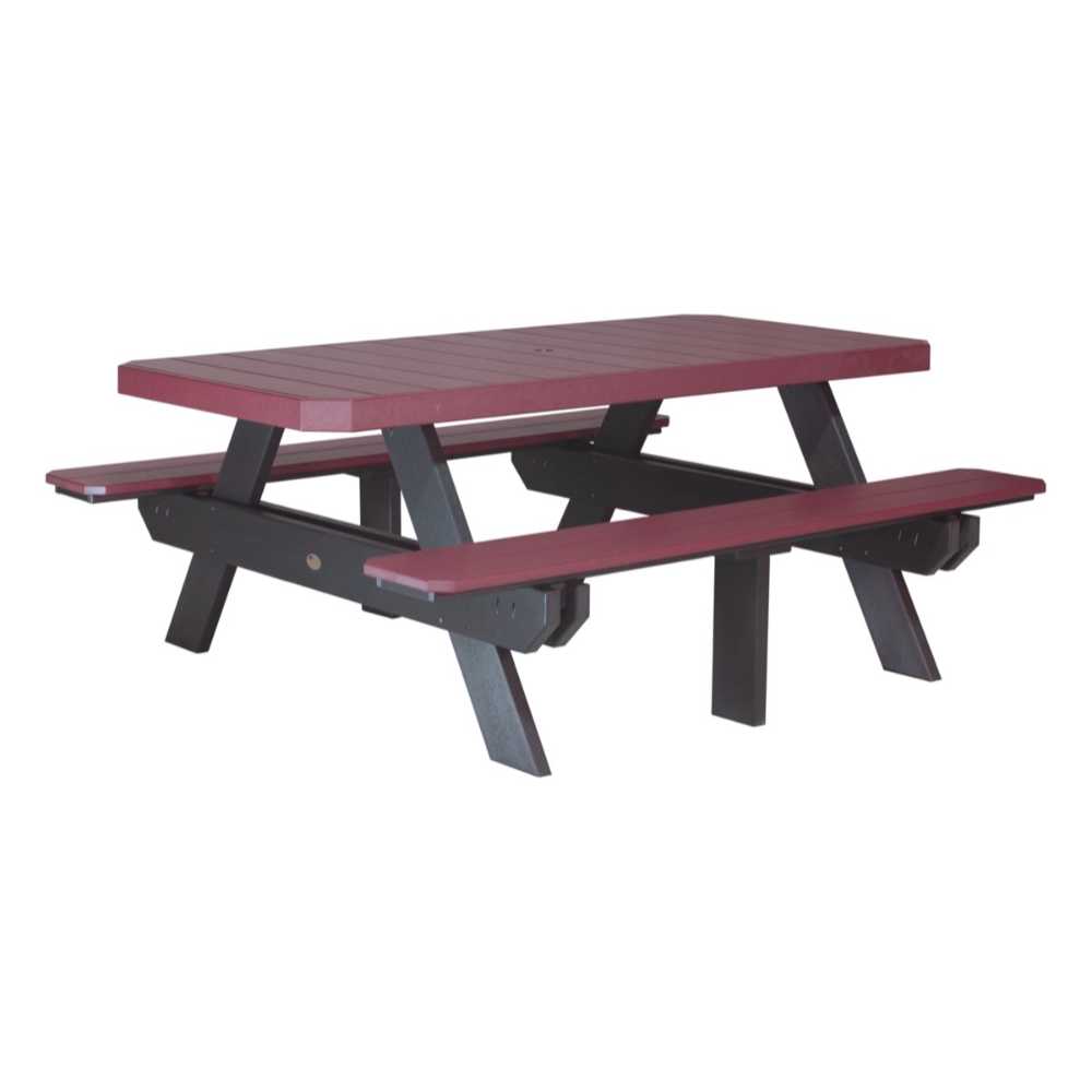 LuxCraft 6' Rectangular Picnic Table-Freedom Room