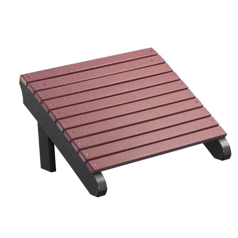 Cherrywood and Black LuxCraft Deluxe Adirondack Footrest