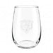 Chicago Bears Crate & Barrel NFL Aspen 17oz Stemless Wine Glass, Set of 4 features a clear stemless glass etched with the Bears roaring bear-head logo