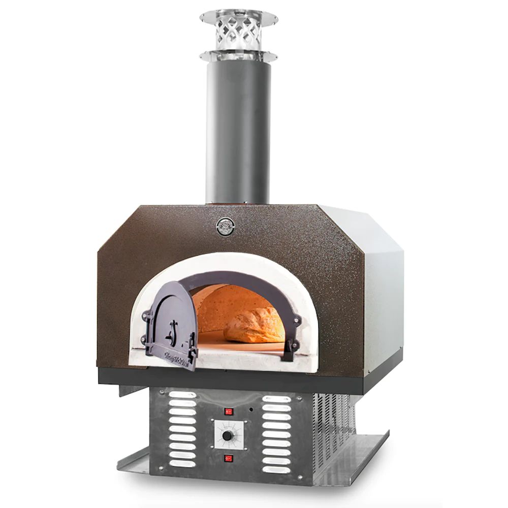 Chicago Brick Oven 750 Natural Gas Hybrid Countertop Wood Oven No Skirt w/ Dual Fuel Copper Vein