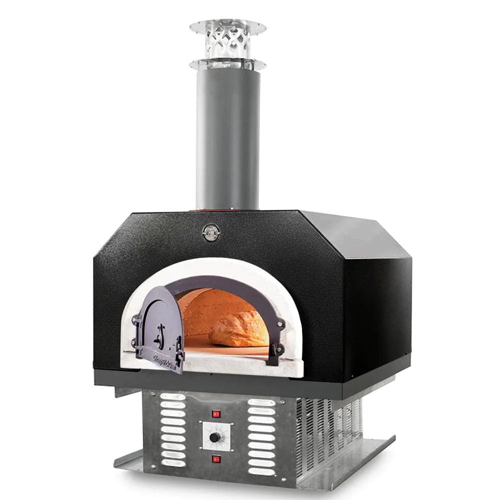 Chicago Brick Oven 750 Natural Gas Hybrid Countertop Wood Oven No Skirt w/ Dual Fuel Solar Black