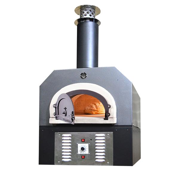 Chicago Brick Oven 750 Natural Gas Hybrid Countertop Wood Oven w/ Skirt Silver Vein