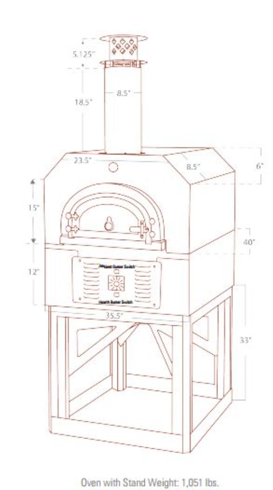 Chicago-Brick-Oven-750-Natural-Gas-and-Wood-Oven-with- Hybrid-Stand-Specifications