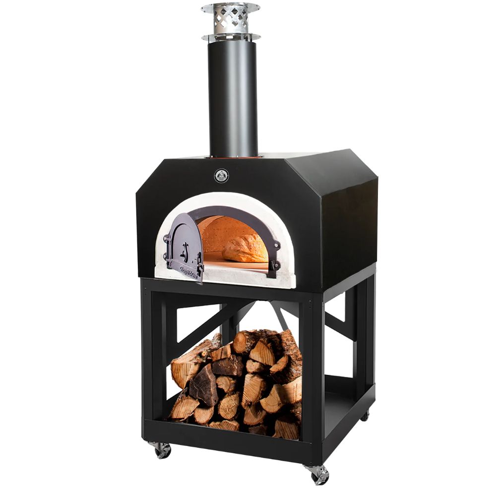 Chicago Brick Oven 750 Wood Oven w/ Mobile Cart Solar Black