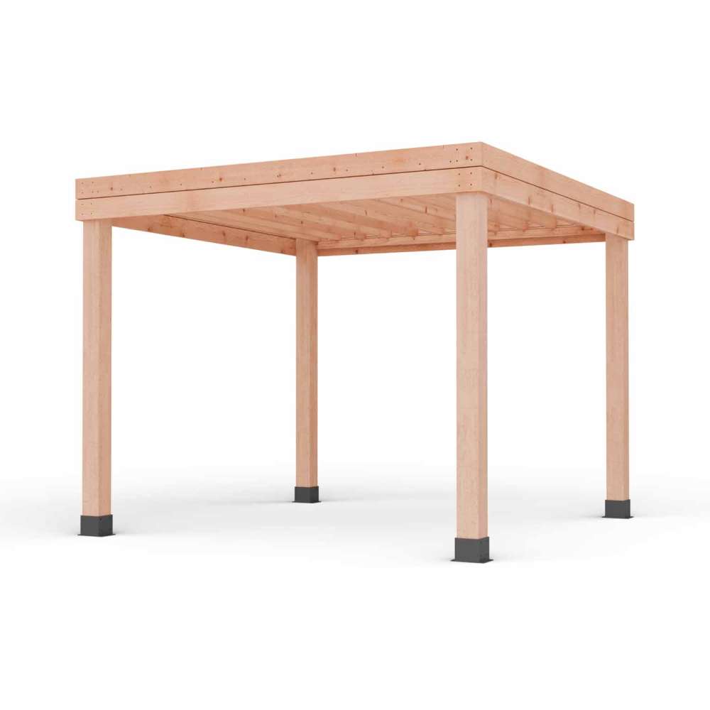 Clean product view of a wooden pergola frame showing the Outdoor Living Today Western Red Cedar Urban Escape Pergola