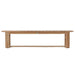 Clean side view of Westminster Teak 6ft Horizon Teak Backless Bench shows its long slatted seat and sturdy rectangular legs against a plain white background