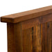 Close-up of Fireside Lodge Barnwood Traditional Bed showing the thick, rustic wooden headboard with visible grain