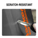 Close-up of Jackery Upgraded Carrying Case Bag (M) showing its scratch-resistant outer surface being tested with a metal key