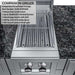 Close-up of Sunstone Dallas 14ft Outdoor Kitchen Island Package with Gas Hybrid Charcoal Grill showing the companion griller with burners and control knobs