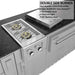 Close-up of Sunstone French Quarter 13ft 7in Outdoor Kitchen Island Package double side burner with stainless steel grates and controls