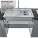 Close-up of Sunstone Summit 10ft Outdoor Kitchen Island Package ADA-compliant double sink with faucet and open space for wheelchair access below