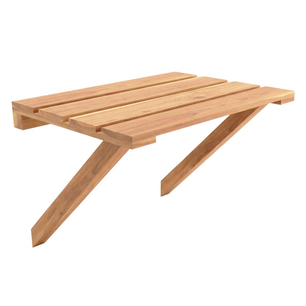 Close-up of a single wooden shelf from the Outdoor Living Today 8ft Western Red Cedar Shed Shelves (Set of 3)