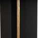 Close-up of the brass hinge connecting two black acoustic panels on GIK Acoustics ScreenPanel Vocal Screen