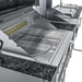 Close-up of the hybrid grill cooking grates inside the Sunstone Alamo 10ft Outdoor Cabinet Island Package with Hybrid Grill