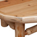 Close-up of the table’s smooth rounded edge and wood grain for Fireside Lodge Cedar Log Round Coffee Table - 42-Inch