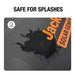 Close-up of water splashing on Jackery Upgraded Carrying Case Bag (M), demonstrating its splash-resistant exterior
