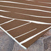 Close-up corner of Couristan Dolce Indoor/Outdoor Rug - Parquet/Amber showcases its tightly woven amber surface with ivory diagonal lines