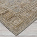 Close-up corner view of Couristan Fez Indoor/Outdoor Rug - Palais/Storm Grey showing its textured weave in storm grey and beige tones