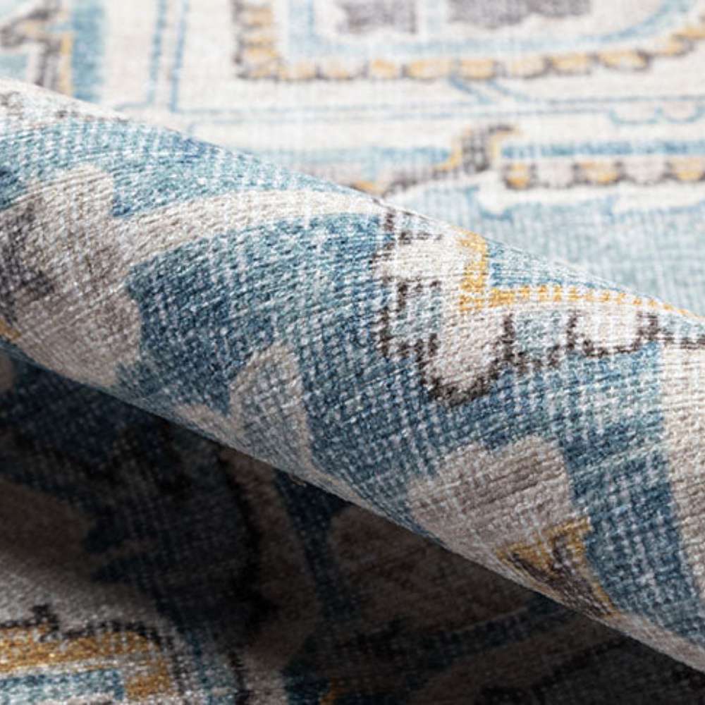Close-up fold of Momeni Afshar Indoor Rug - AFS32 Light Blue