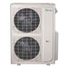 Close-up image shows the large outdoor condenser unit with dual fans of Senville 48000 BTU Five Zone Mini Split Air Conditioner - Heat Pump - SENA48HFF