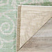 Close-up of Couristan Monaco Indoor/Outdoor Rug - Summer Quay/Ivory-Light Green shows the rug’s corner folded back